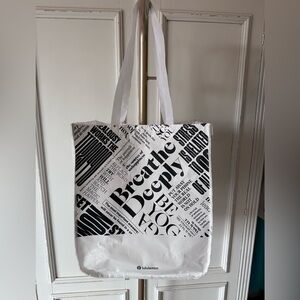 Lululemon Athletica Black and White Shopping Bag